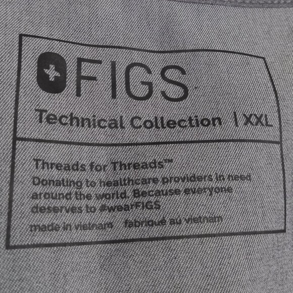 Figs Men's Technical Collection Leon 2 Pocket Scrub Top FM1500 Size XXL Graphite - Picture 4 of 7